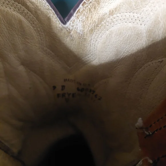 Frye Tan Heeled Boots with Western Charm/ Vintage - Picture 4 of 5